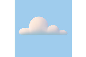3d white simple clouds., an Object Illustration by ModVector