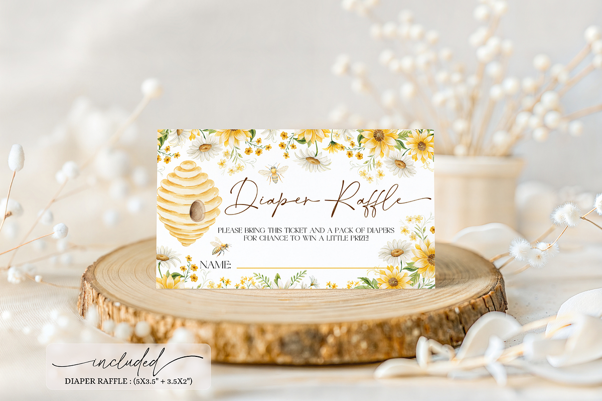 Honey Bee Baby Shower Stationery Set, a Templates & Theme by VeliusCreativeStudio (Photo 5 of 6)
