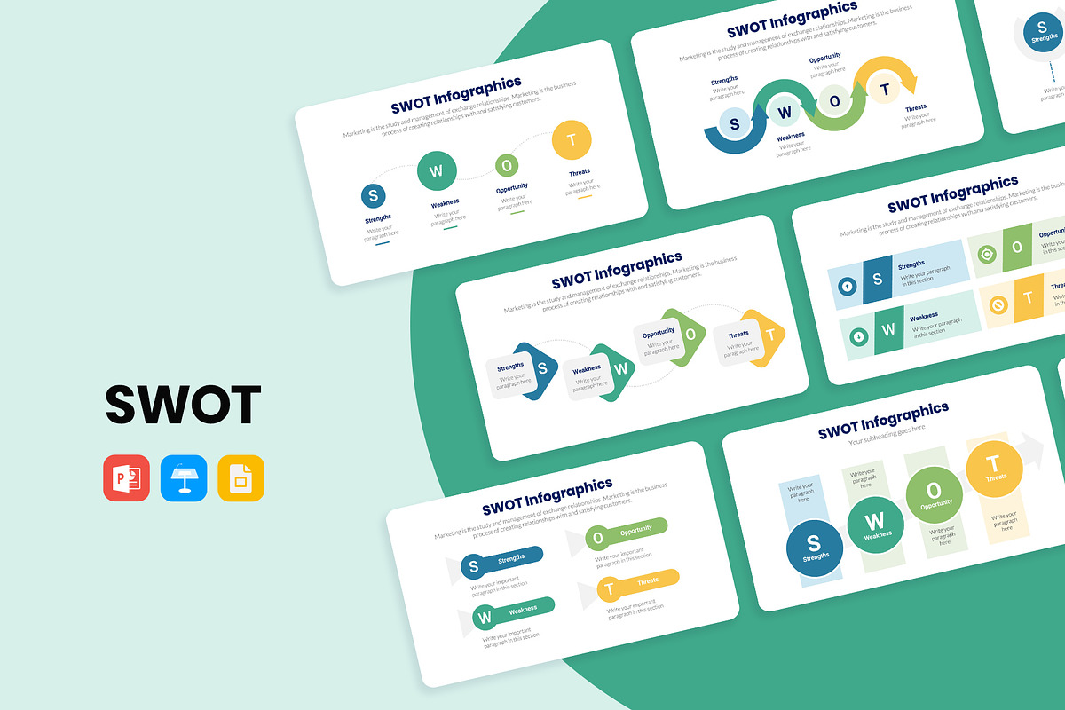 SWOT Infographics, a Presentation Template by slidequest (Photo 1 of 6)