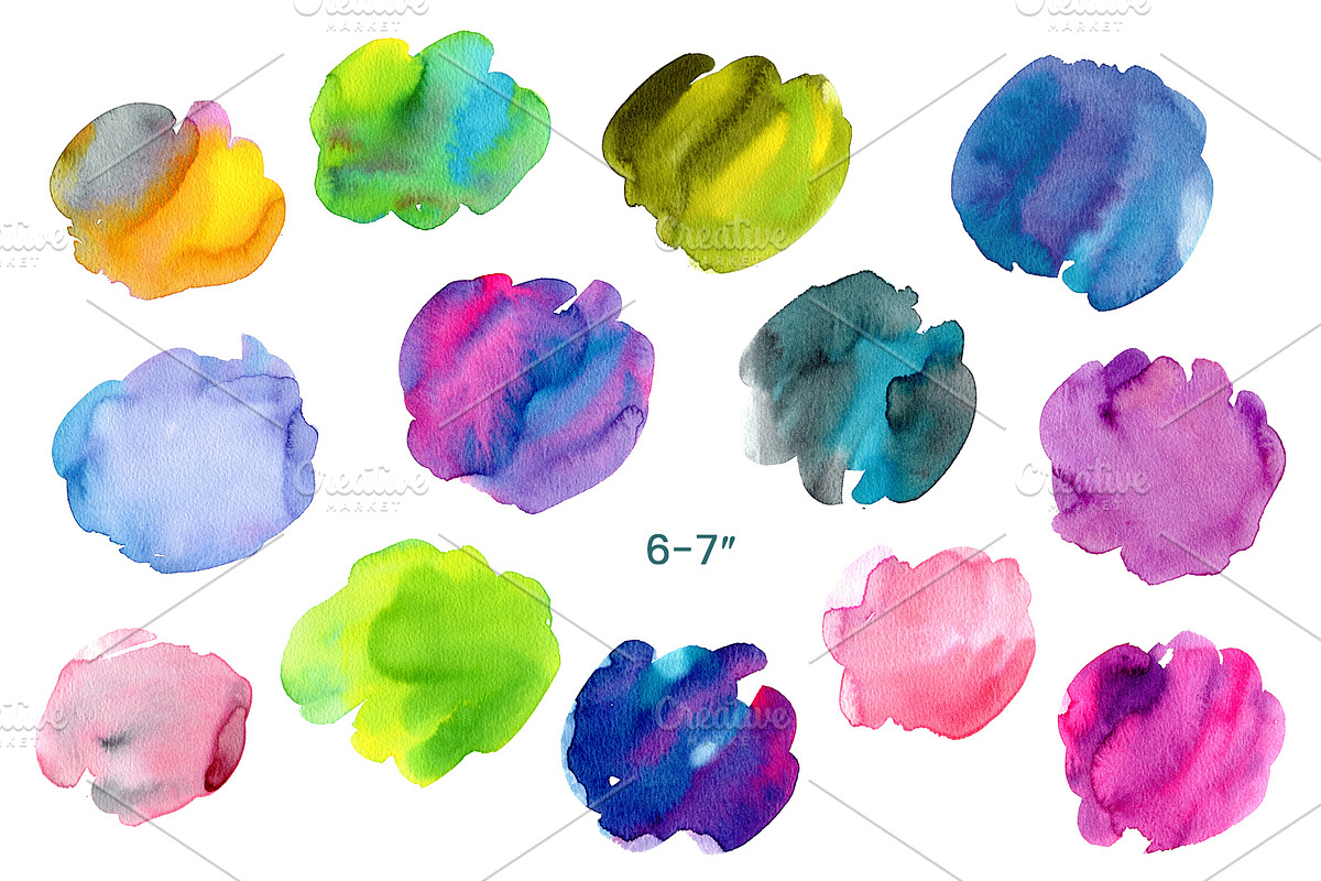Hand-drawn Vibrant Watercolor Spots, an Object Graphic by GraphicsDish (Photo 2 of 2)