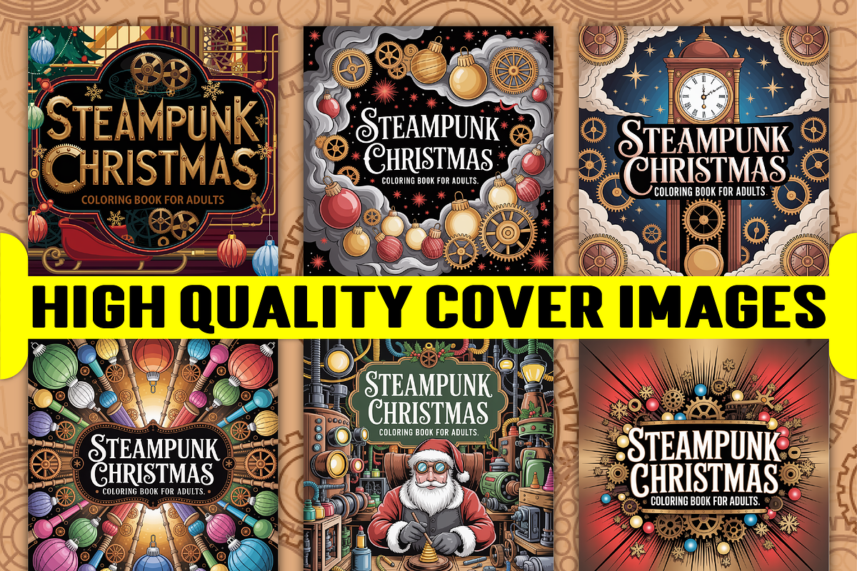 Steampunk Christmas Coloring Book, a Seasonal Illustration by Ink Gallery (Photo 5 of 5)