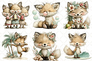 Whimsical Summer Fox Clipart, an Illustration by Black Bird Studio (Thumbnail 4 of 5)