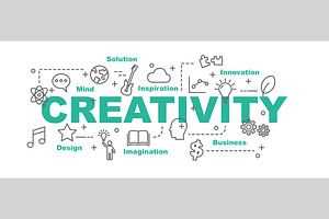 Creativity Outline Icons Banner