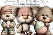 Whimsical Easter Teddy Bear Clipart, an Illustration by Black Bird Studio (Thumbnail 1 of 5)
