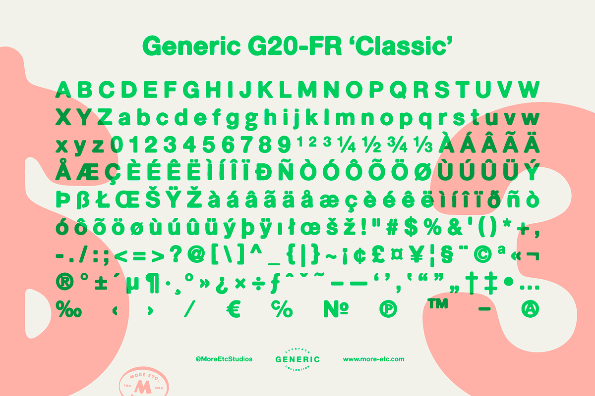 Generic – Formal Release (3 Fonts), a Sans Serif Font by More Etc. Studios (Photo 10 of 10)
