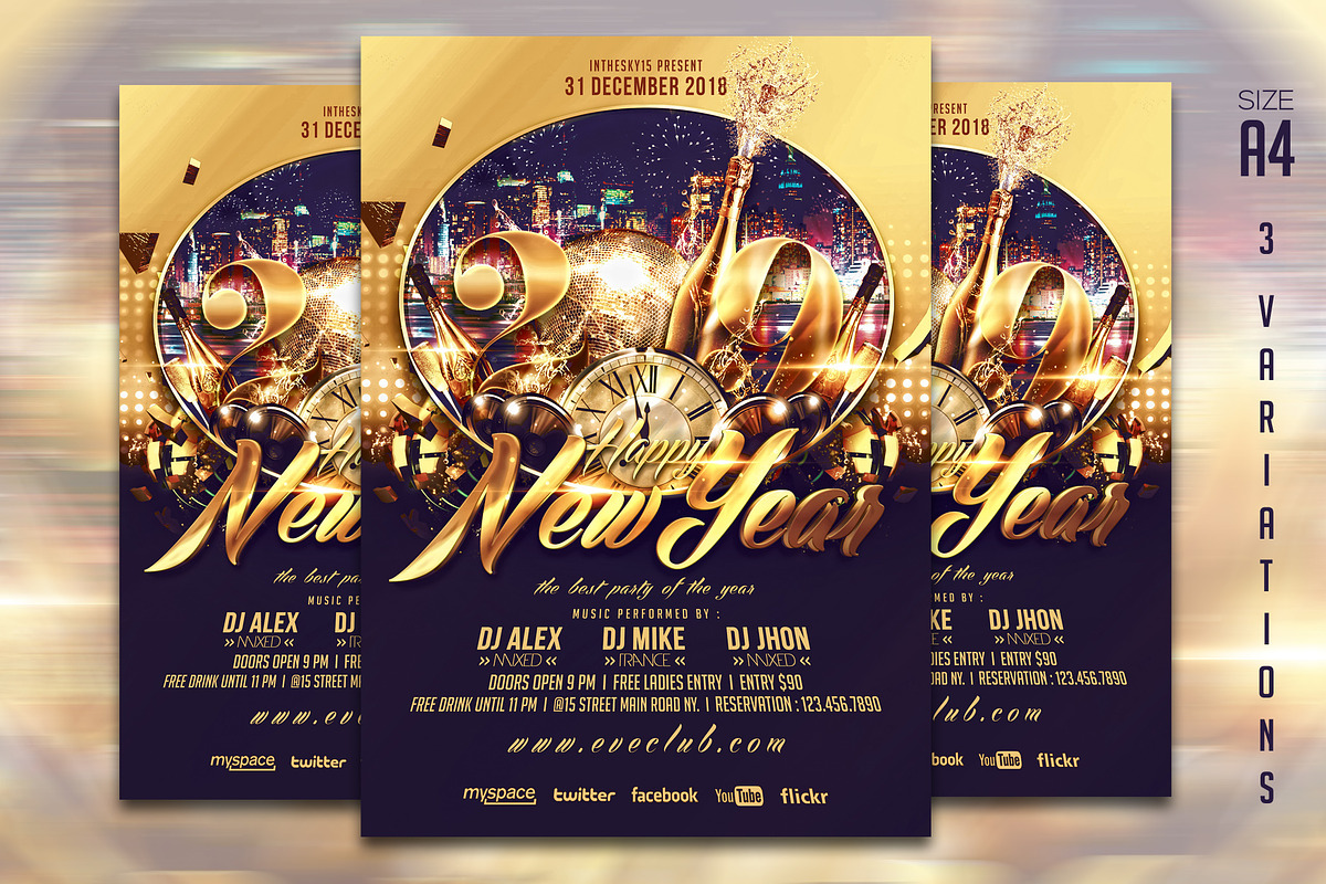 Happy New Year Flyer Template, a Flyer Template by InTheSky15 (Photo 2 of 4)