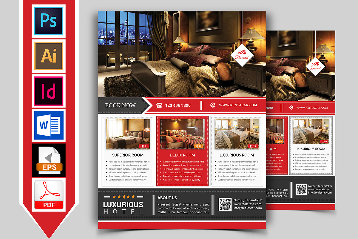10 Hotel Flyers Bundle 90% OFF, a Flyer Template by Imagine Design Studio
