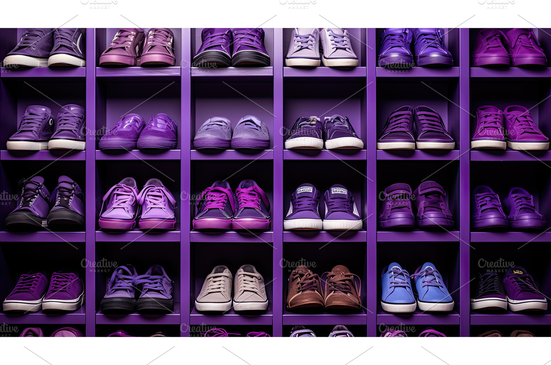 style purple sneakers ai generated, a Beauty & Fashion Photo by pikepicture