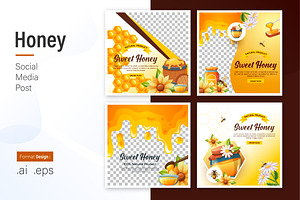 Honey Social Media Post Design
