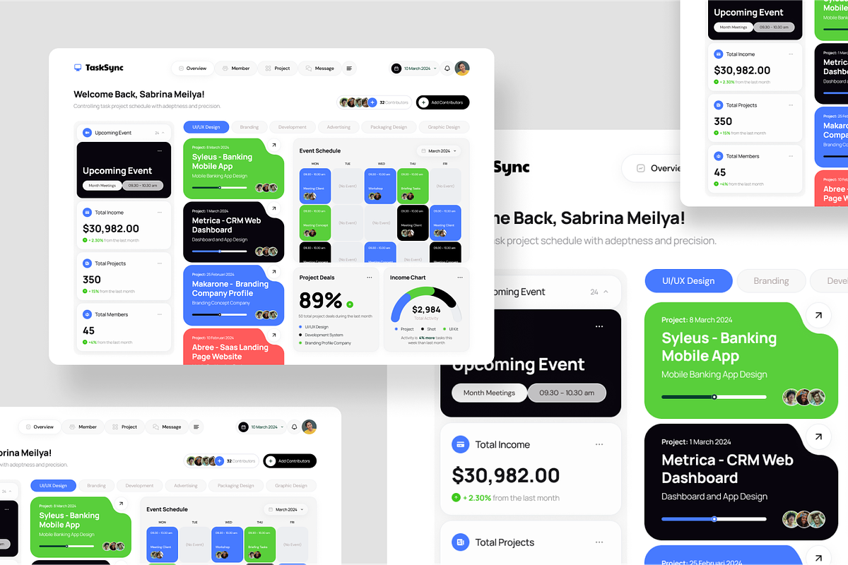 Task Management Admin Dashboard, an UI Kit Template by SquidPixey (Photo 5 of 5)