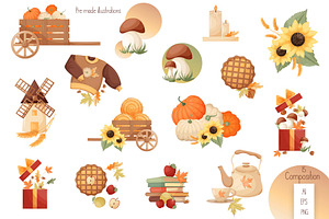 Vector Autumn Things Collection