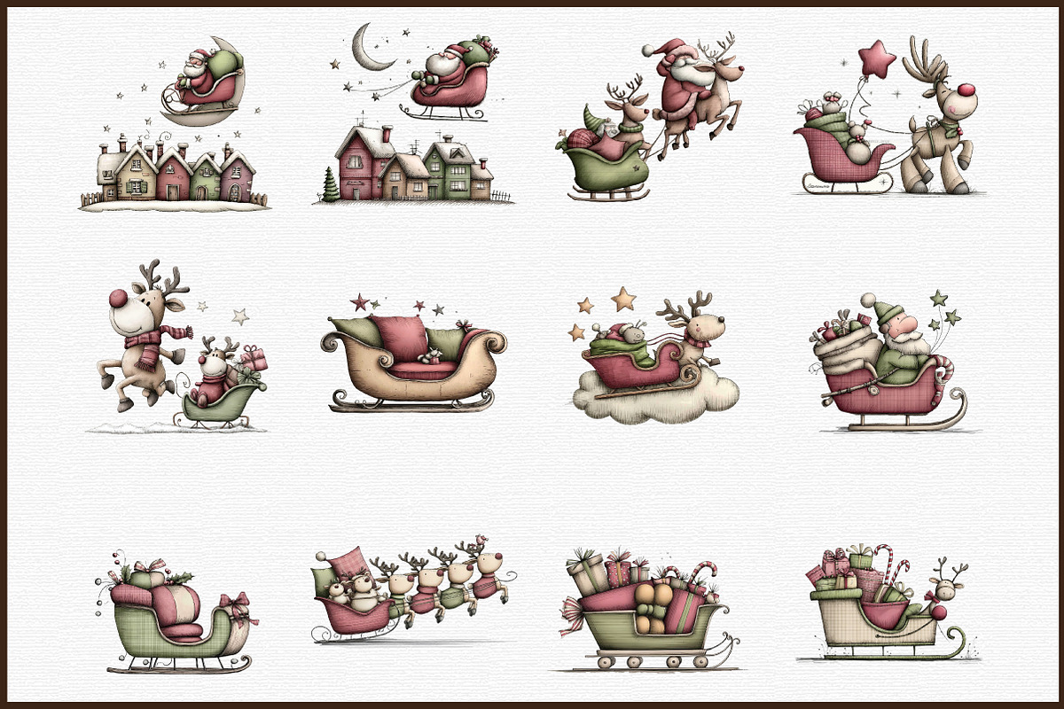 Santa Sleigh and Reindeer Christmas, an Illustration by Sublimation Artist (Photo 3 of 6)