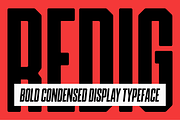 Redig - Condensed bold sans, a Sans Serif Font by Great Scott! (Thumbnail 1 of 12)