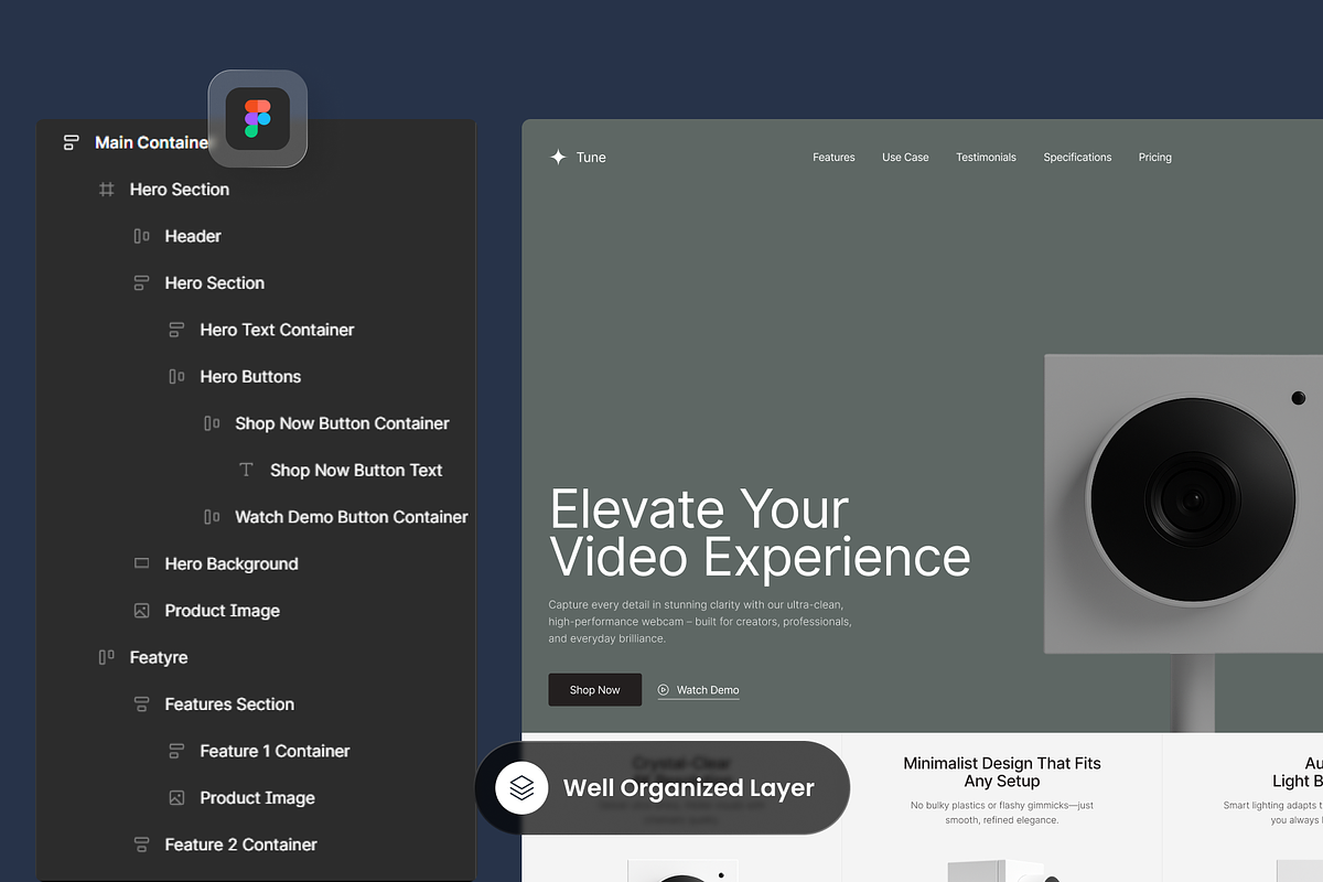 Tune - Product Showcase Landing Page preview 2
