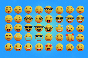 3D Emoticon Icons Pack