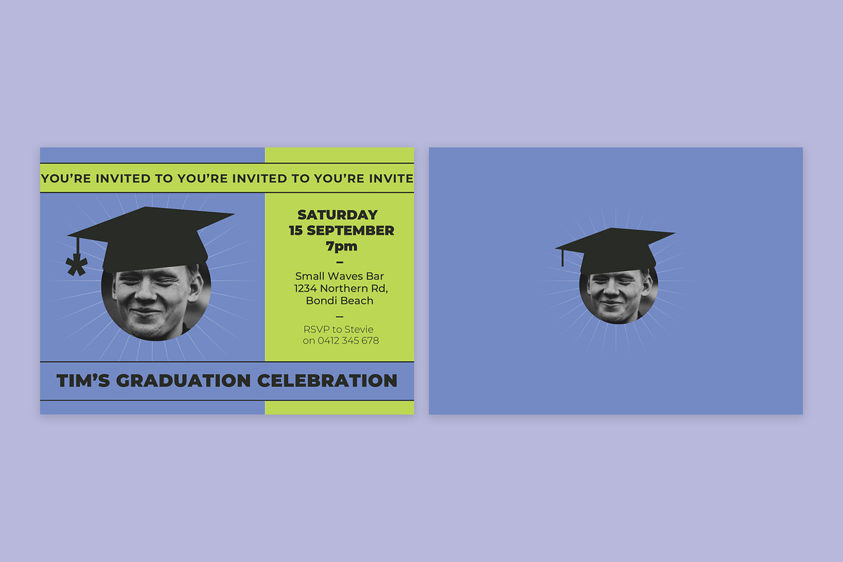 Tim Graduation Party Invitation, an Invitation Template by Mountain Folk Creative (Photo 2 of 5)