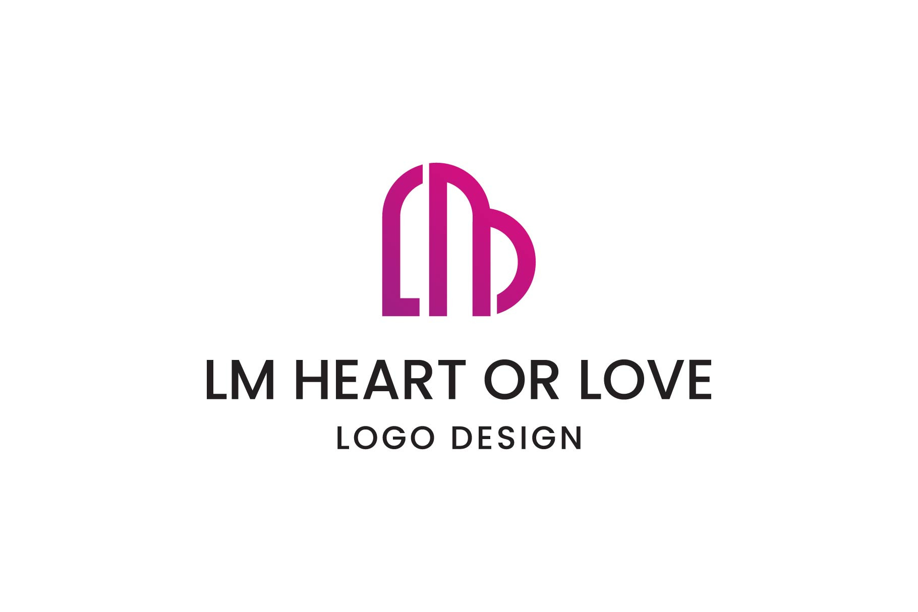 LM or LMB Heart Logo Design, a Branding & Logo Template by FransiskaDesign