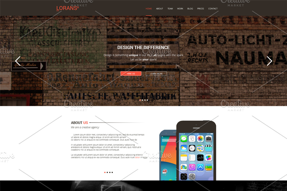 Lorans - One Page PSD Theme, a Landing Page Template by MusiqueDesigns (Photo 1 of 3)