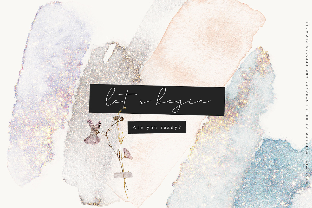 Pressed Flowers & Brush Strokes Png, an Object Graphic by by creative paper (Photo 2 of 17)