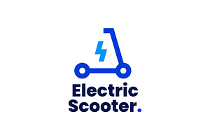 Electric Scooter Logo Vector Icon