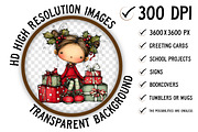 Cute Holly Girl Clipart, an Illustration by Craft Nest (Thumbnail 2 of 8)