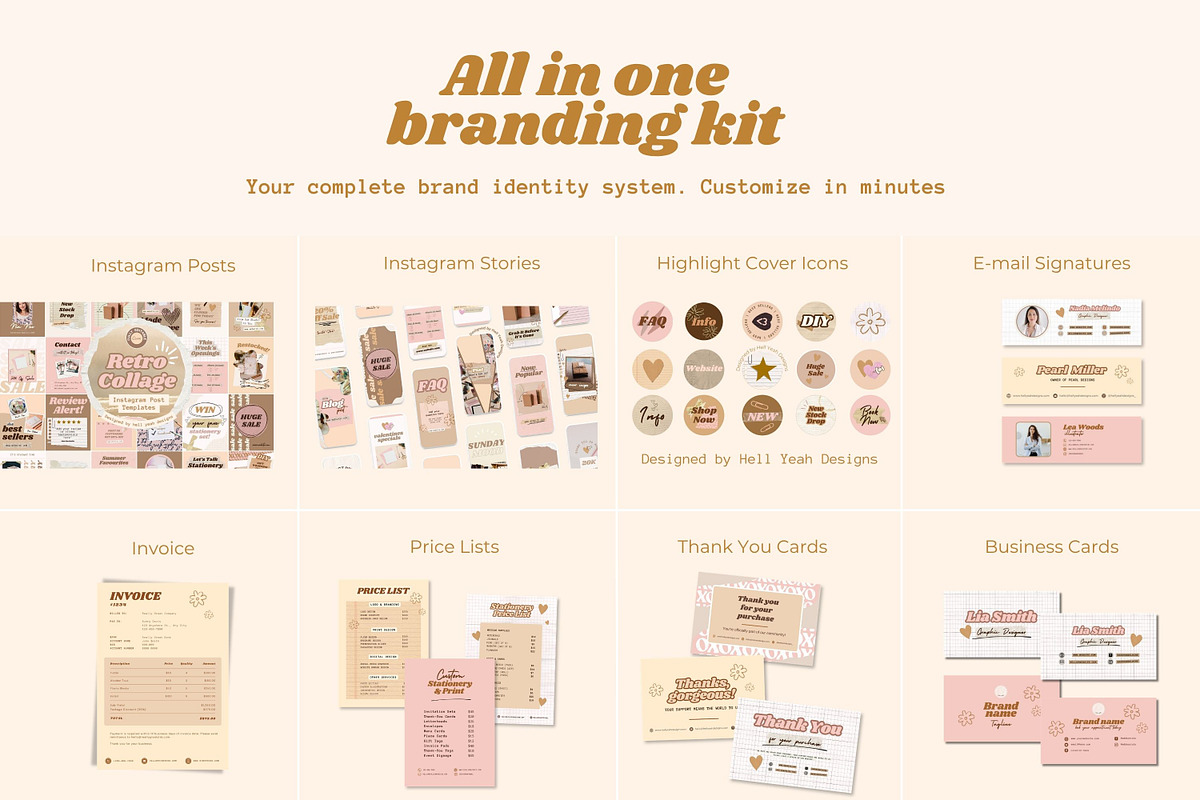 Retro Collage Branding Starter Kit, a Social Media Template by Hell Yeah Designs (Photo 3 of 22)