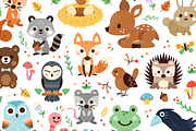 Woodland Decoration Animal Clipart, an Animal Illustration by Manudesign (Thumbnail 1 of 3)