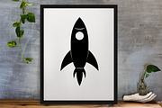 Rocket Silhouette SVG, a Technology Illustration by newminddesign (Thumbnail 4 of 10)