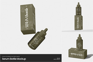 Serum Bottle Mockup, a Packaging Mockup by Permadi Creative