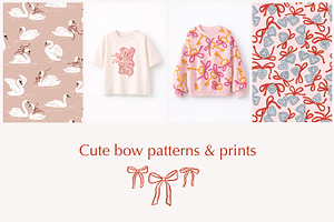 Cute bow seamless patterns, a Pattern Graphic by artnLera