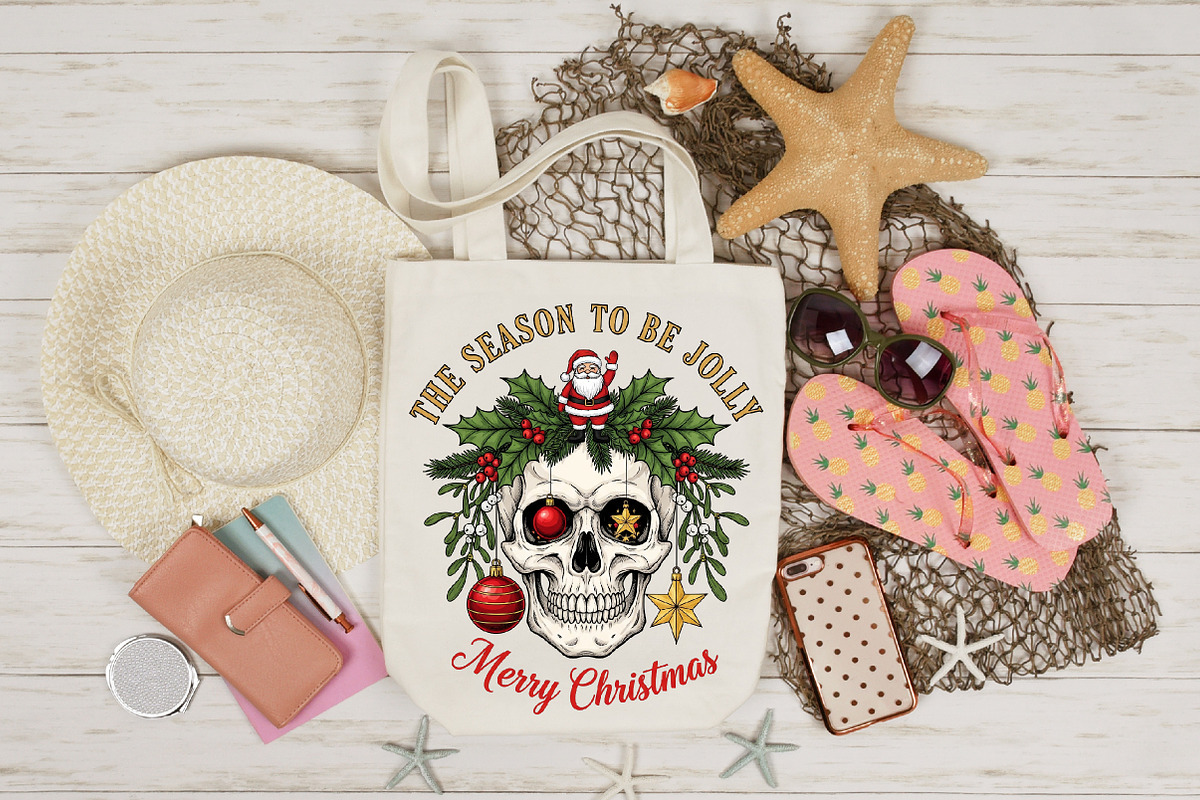 Skeleton Christmas Santa PNG, an Illustration by Designking (Photo 2 of 4)