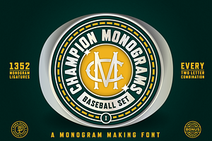 Champion Monograms Font: Baseball 1