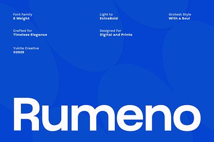 Rumeno Font Family, a Sans Serif Font by Yukita Creative