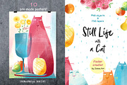Still Life with Cat - poster creator, an Illustration by Zooza Art (Thumbnail 1 of 10)