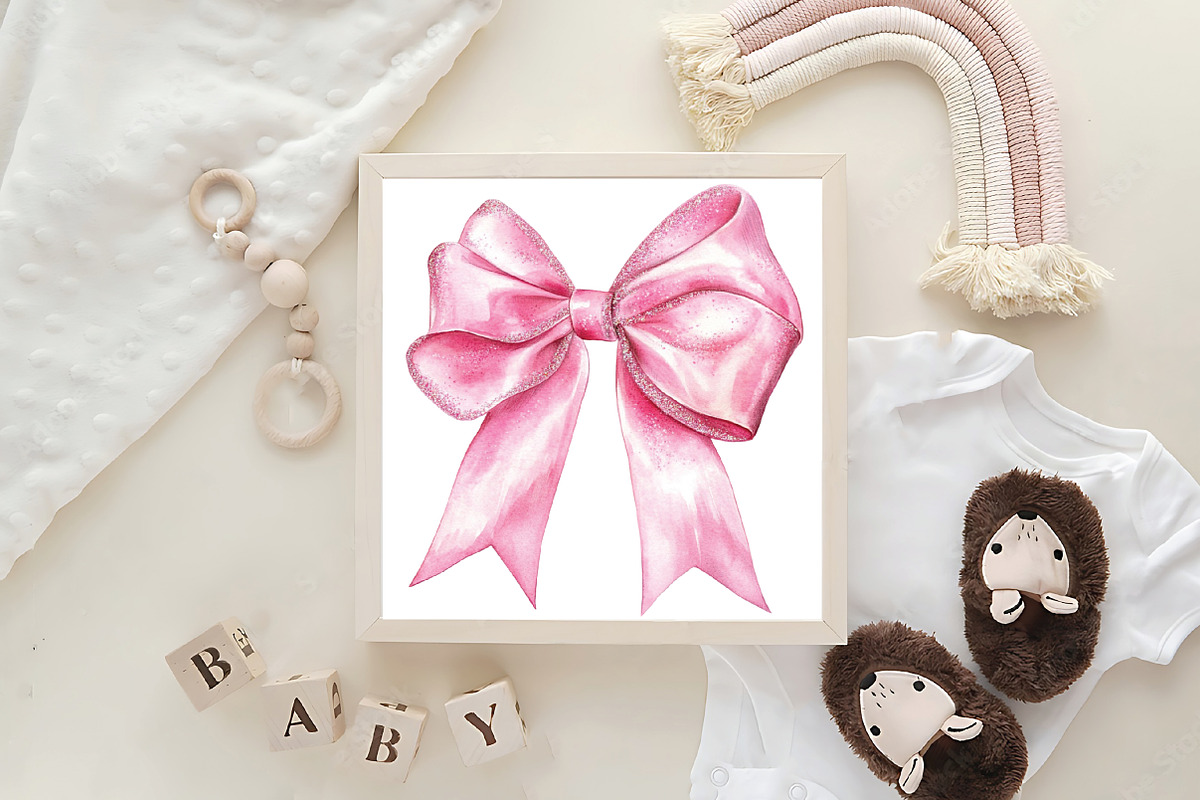 Coquette Glitter Christmas Clipart, an Illustration by CraftArtStudio (Photo 6 of 6)