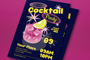 Blue Yellow Cocktail Party Flyer Set, a Flyer Template by graphicook (Thumbnail 3 of 6)