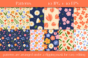 Flowers PNG Clipart Vector Patterns