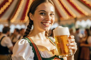 Woman in traditional dirndl, a Photo by rarrarorro
