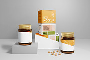 Pills Jar and Box Mockup, a Packaging Mockup by Artlogs x Modaldesain (Thumbnail 3 of 3)
