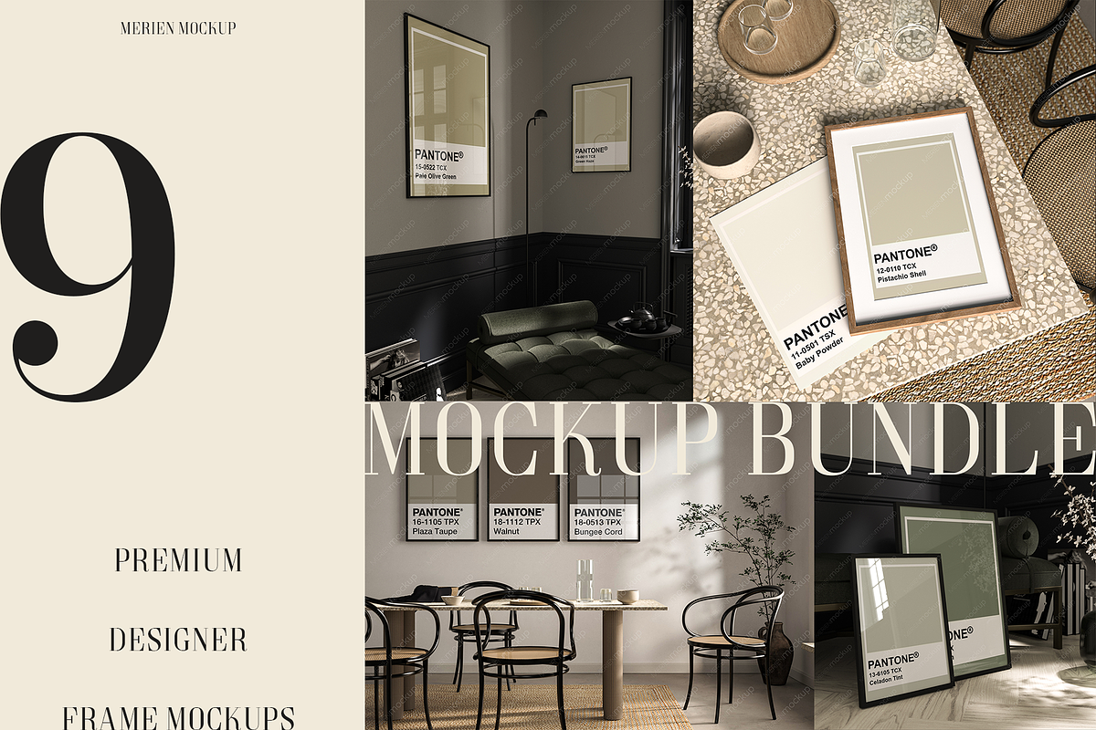 Premium Bundle of 9 Frame Mockups, a Mockup by Merien Mockup (Photo 1 of 7)