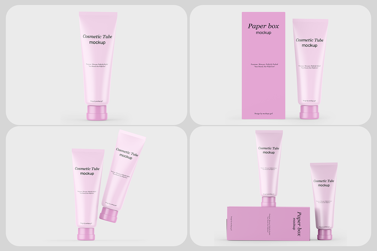 Cosmetic Tube with Box Mockups, a Packaging Mockup by Mockups Girl (Photo 1 of 5)
