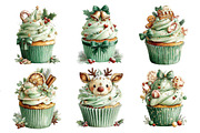 Whimsical Christmas Cupcake Clipart, a Food Illustration by Creative Art (Thumbnail 2 of 6)