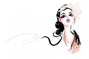 Cute woman wearing fascinator hat, a Decorative Illustration by TotallypicRF