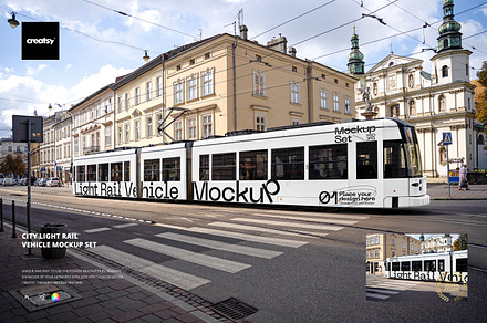 City Light Rail Vehicle Mockup Set, an Advertising Mockup by creatsy5