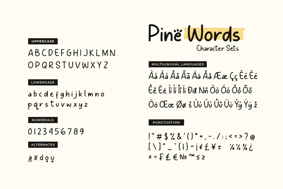 Pine Words Simple Handwritten, a Handwritten Font by Heinzel Std (Photo 10 of 10)