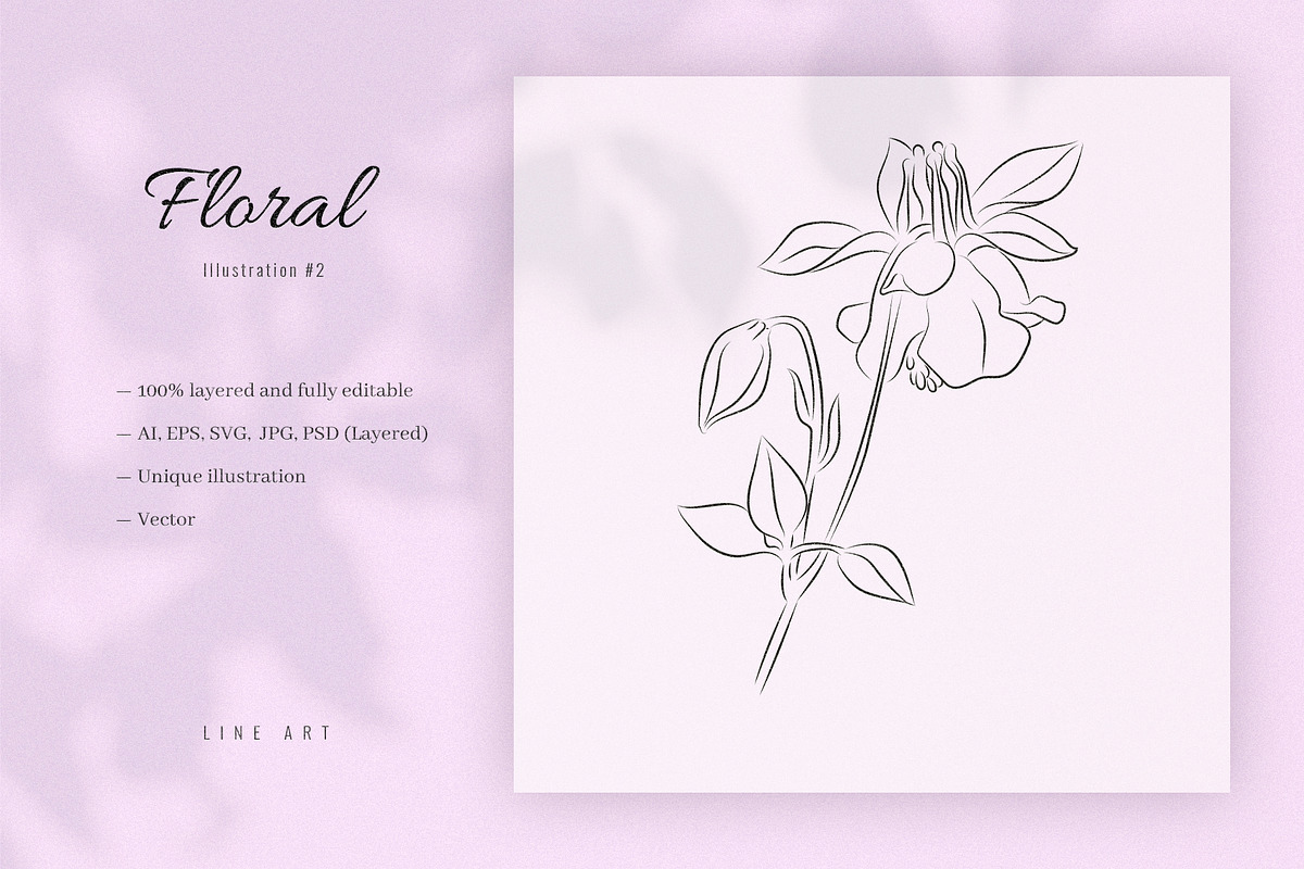 Floral #2. Line Art Illustration, a Graphic by lapi-olesya (Photo 1 of 3)