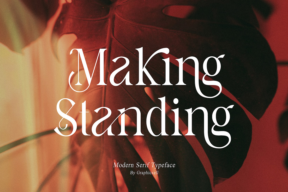 Making Standing - Ligature Typeface, a Serif Font by Graphicxell (Photo 1 of 15)