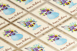 Greeting Cards With Pansies