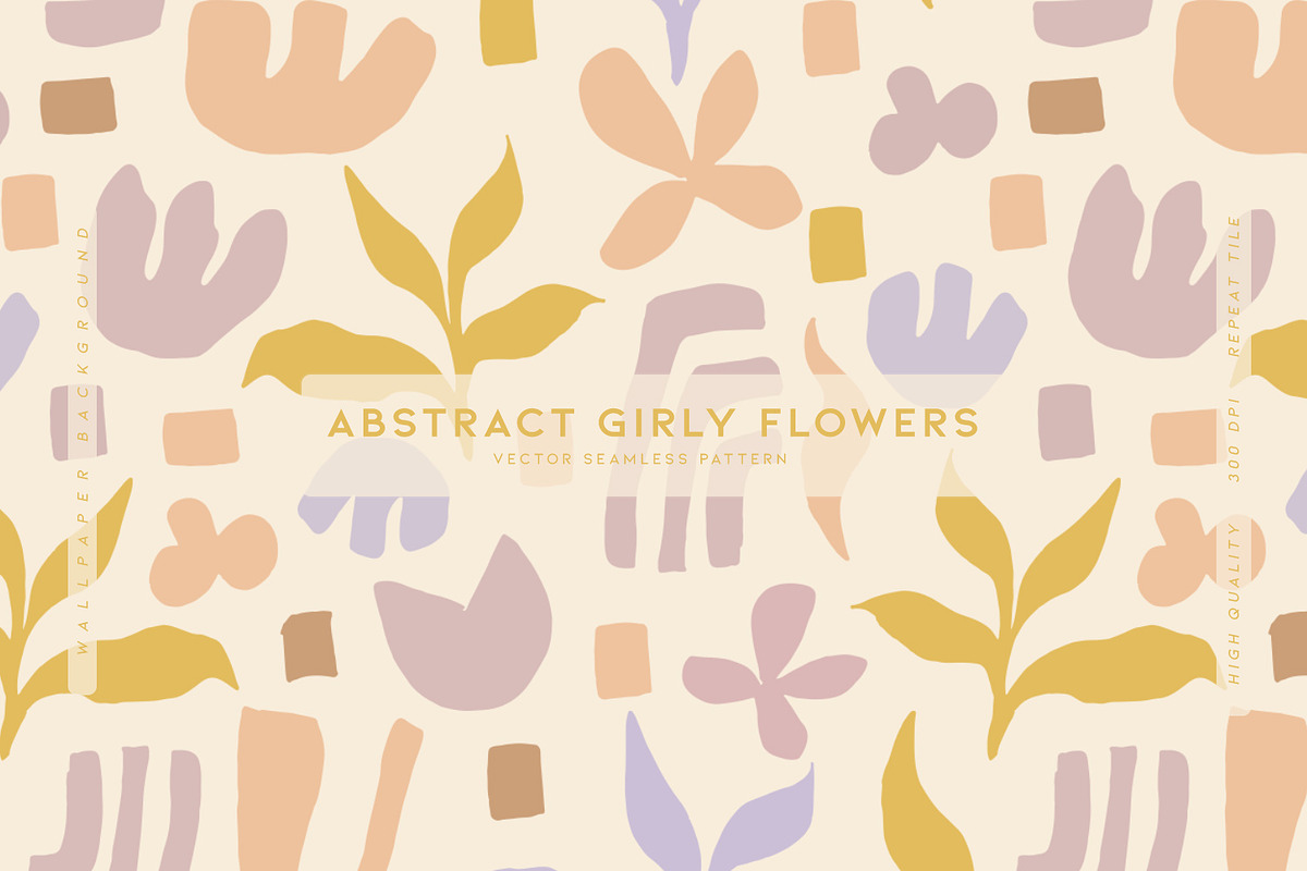 Abstract Girly Flowers, a Wallpaper Graphic by MalyskaStudio (Photo 1 of 6)