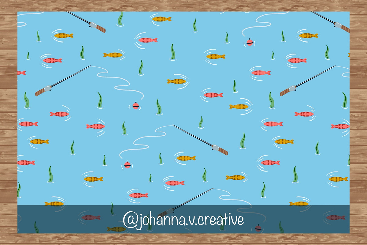 Fishing Adventure Surface Pattern, an Illustration by Johanna V. Creative (Photo 4 of 4)